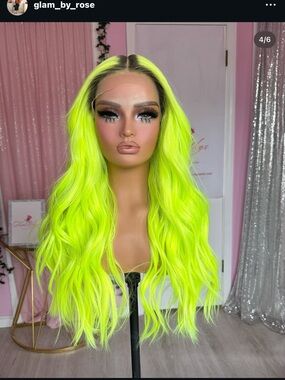 Neon Yellow Lace Front Wig - Vibrant Long Waves